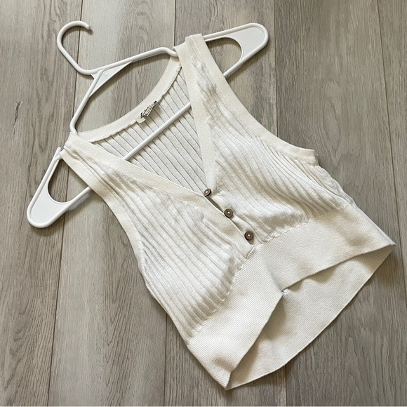 Free People Tank Top saturday morning crop sleeveless womens White (xsmall) - Picture 4 of 6